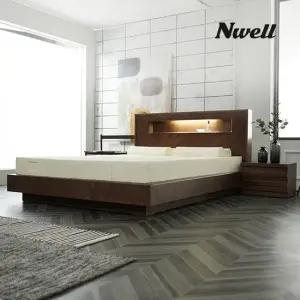 베드 에이든 월넛 천연라텍스 킹 침대 매트포함)