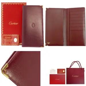 전시품 남자 까르띠에 장지갑 카드 보르도 레드 카르티에