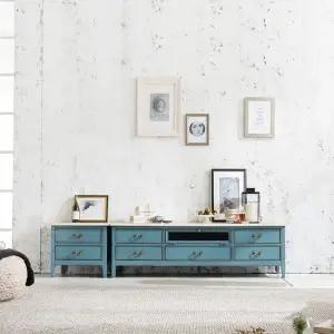 [퍼니프랑] 수입 유럽형 빈티지 엔틱가구 RG 01 1800 블루 협탁 거실장 세트