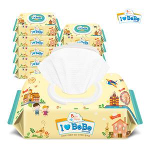 아이러브베베 아기물티슈 아이보리 캡형 72매X10팩 엠보물티슈