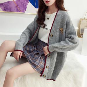 오버핏 니트가디건 골지가디건