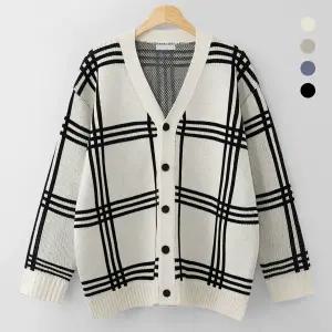 [엠엔씨][MNC] 4컬러빅체크 오버핏 가디건 (MDCD016BA)