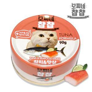 [모찌네] 고양이캔 찹찹 참치&맛살 90gx24EA