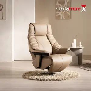 [CJ최저가]루시퍼 2모터 전동 1인 천연면피소가죽 리클라이너소파