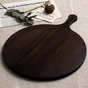 바기오 월넛 플레이팅도마 3호 스테이크 나무 도마 손잡이 우드 피자 빵 서빙보드