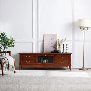 [퍼니프랑] 수입 유럽형 빈티지 엔틱가구 TR 38 우드컬러 엔틱 TV 드레스 거실장