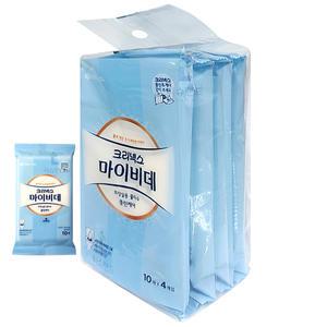 크리넥스 마이비데 휴대용 물티슈 10매x4입