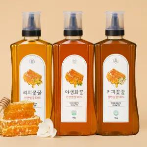 청년벌집 야생화꿀 1kg 천연벌꿀 1개/2개 구성