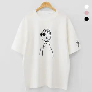 [엠엔씨][MNC] 마틸다자수 오버핏 반팔티 (MDBT022MR)