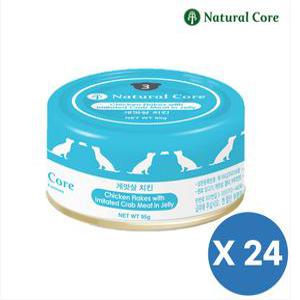 네츄럴코어 게맛살 치킨 캔 95g x 24개 강아지 습식캔 간식