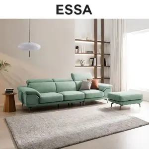 루카스 3.5인 헤드기능 러스티카 패브릭 소파+스툴