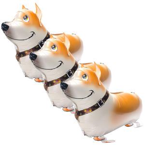 파티팡 동물은박풍선 걸어다니는 강아지 웰시코기 산보풍선, 3개