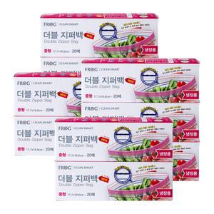 프로그 더블 지퍼백 냉장용 중형, 20매, 10개