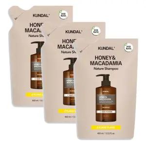 쿤달 네이처 샴푸 리필팩, 일랑일랑, 400ml, 3개