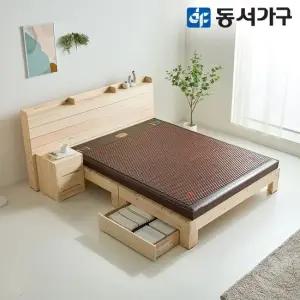 동서가구 로제 호텔형 세라믹 온열보료 싱글 S 수납 편백나무 원목 침대 DF643746