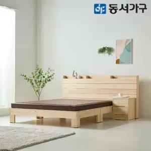 동서가구 로제 호텔형 편백나무 프레임 원목 퀸 Q 세라믹 온열침대 DF643745