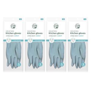 프로그 고무장갑 컴포트 에쉬블루, 소형, 4개