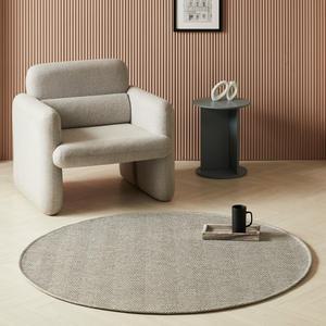 웰러그 먼지없는 트리드 사이잘룩 러그 워셔블 카페트 원형 애쉬그레이, 100, 1개