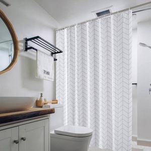 [샤이닝홈]무블 프리미엄 패브릭 욕실 샤워커튼 180x180 스퀘어헤링본