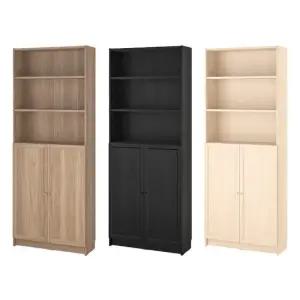 이케아 BILLY 빌리 OXBERG 옥스베리 와이드 대형 책장+도어 80x30x202cm 수납장 선반 진열장 장식장