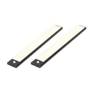 노바리빙 C타입 충전식 더 블랙 슬림 LED 센서등, 400mm, 전구색, 2개