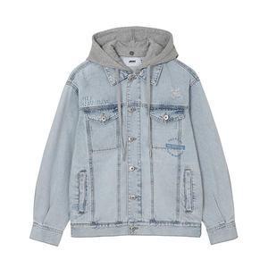 공용) 후드 탈부착 자수프린트 오픈구제 솔트워싱 오버사이즈 DJ_AN1DDJ241-LB