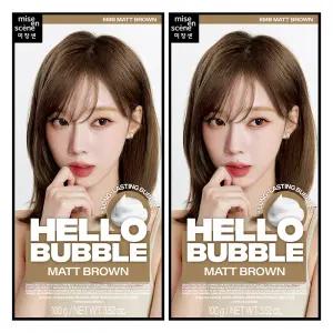 미쟝센 뉴 헬로버블 8MB매트브라운 100g x2개, 저자극 거품 염색약