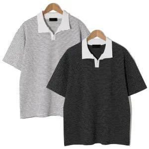 [엠엔씨][MNC] 스트라이프 오픈카라 반팔티 (MDBT560SO)