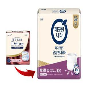 깨끗한나라 메디프렌즈 안심 언더웨어 특대형 10매x4팩 요실금 디럭스 팬티기저귀