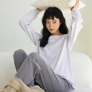 스멜모리 포근한 여성 잠옷 홈웨어 긴팔 잠옷 상하의 세트