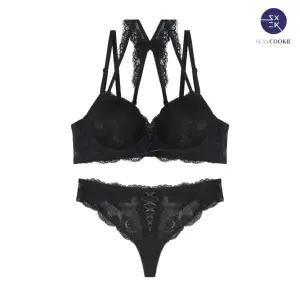 [롯데백화점]섹시쿠키 섹시 코르셋 X-mas 블랙 쏭팬티 세트 SCWBZA05SCWPZA07