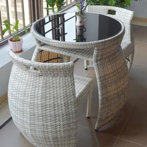 라탄야외테이블세트 2인용 풀장 정원 테이블의자 세트