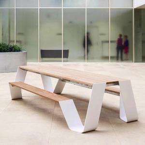 야외테이블세트 우드 철제 피크닉 정원 파라솔 4인