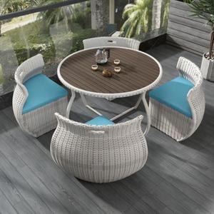 야외테이블세트 등나무 방부목 풀장 야외 펜션 4인