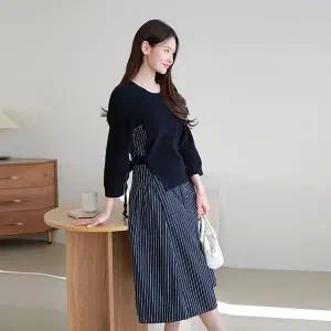 [르포엠]다이앤 플리츠 레이어드 원피스