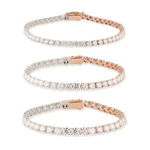 14k 모이사나이트 4프롱 믹스 테니스 팔찌1부