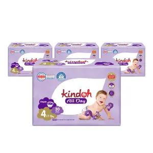 킨도 프리미엄 기저귀 올데이 밴드형 4단계 대형 30매x4팩