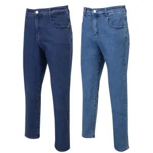 일자 스판 봄 여름 남성 청바지 중년 남자 50대 편한 일자핏 진청 중청