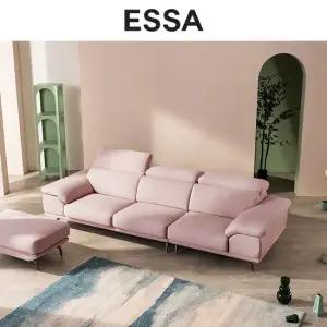 루카스 3.5인 헤드기능 리브 패브릭 소파+스툴