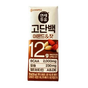 연세두유 고단백 아몬드 앤 잣 두유 190ml 48팩