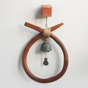 [이앤]한국전통 현관문종 소코뚜레대 출입문종 풍경종 청동각 현관종 도어벨 액막이소품 벽장식소품