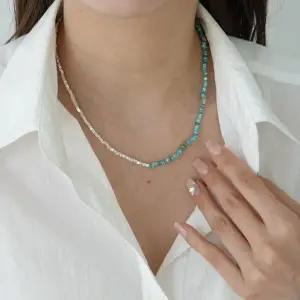 [하프클럽/]키로우 여성 컬러 네크리스 믹스 라운드 비즈 은색