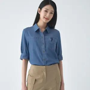 스판 5부 데님 블라우스 LCWSO421_SB