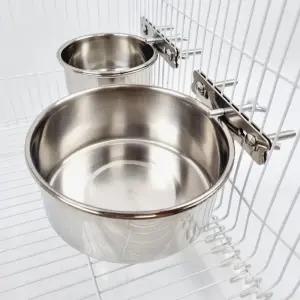 뒤집지 못하는 스텐 모이통 대형 앵무새 급식기 먹이통 새 용품