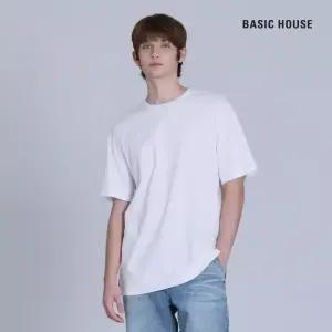 베이직하우스 면16수 레이어드 라운드 반팔티셔츠