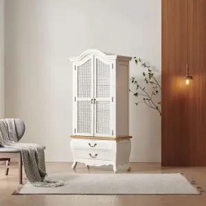 [무료배송] 클레식 엔틱 이사벨 아이보리 라탄 장식장