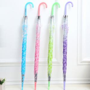 FOOI 투명 벚꽃자동우산 초경량 튼튼한 8살대 투명장우산