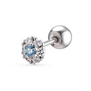 14k 블루밍 컬러 랩 다이아몬드 피어싱_블루