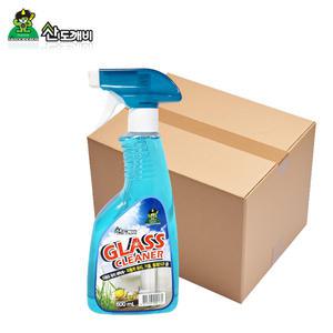 옳은유통 유리세척제 글래스클리너600ml 한박스12개입/ 학교 회사 업소 차량 유리 거울 닦기 청소 세정제