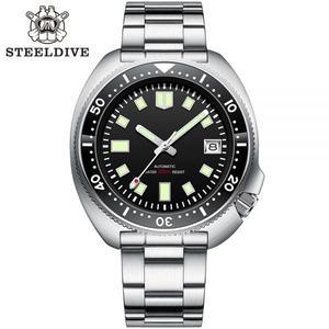 남자 여성 손목 시계 로고 다이얼 없음! Steeldive-SD1970 남성 44MM NH35 세라믹 베젤 자동 다이버